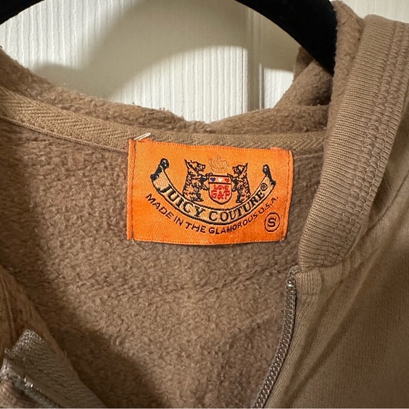 Rhinestone Embellished Juicy Couture Zip Hooded Sweatshirt - Picture 5 of 6